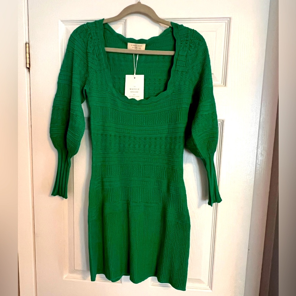 Sézane Kelly green Hallie dress XS